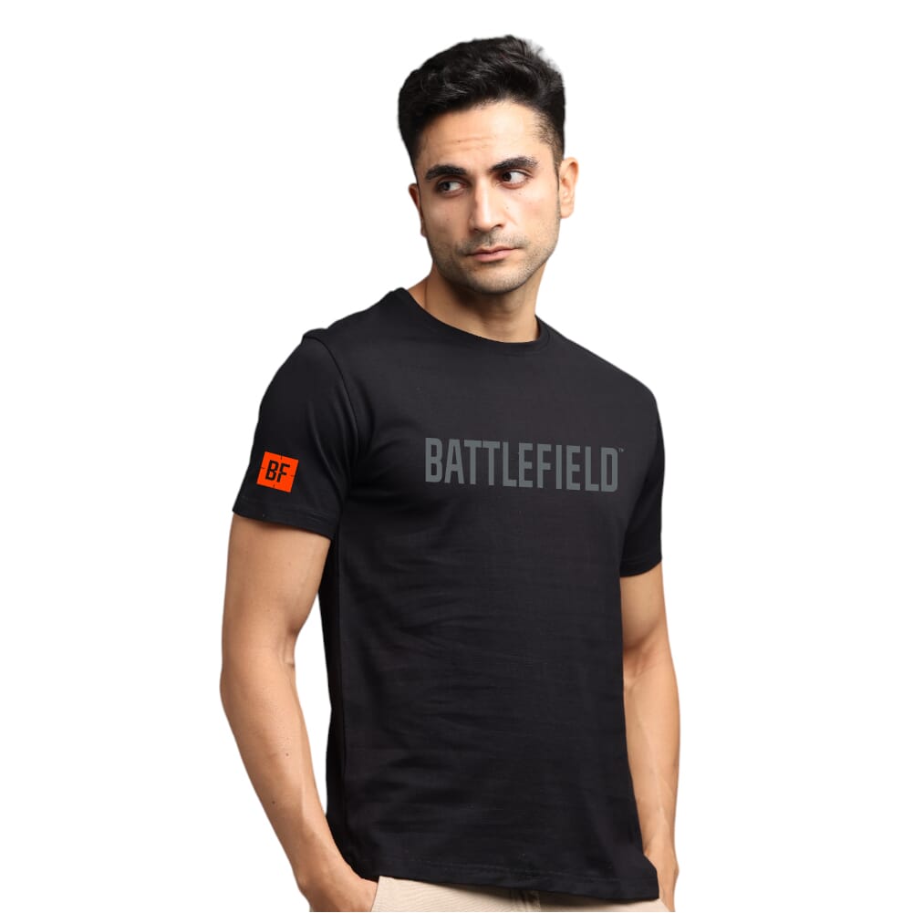 Battelfield Greys&Blues Pima Round neck T-Shirt-Black